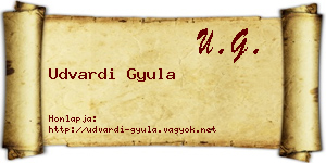 Udvardi Gyula névjegykártya